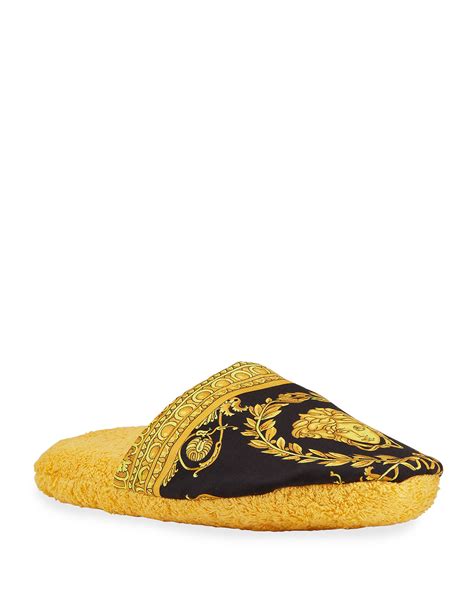 versace men's barocco-print mule slippers|Versace Men's Barocco.